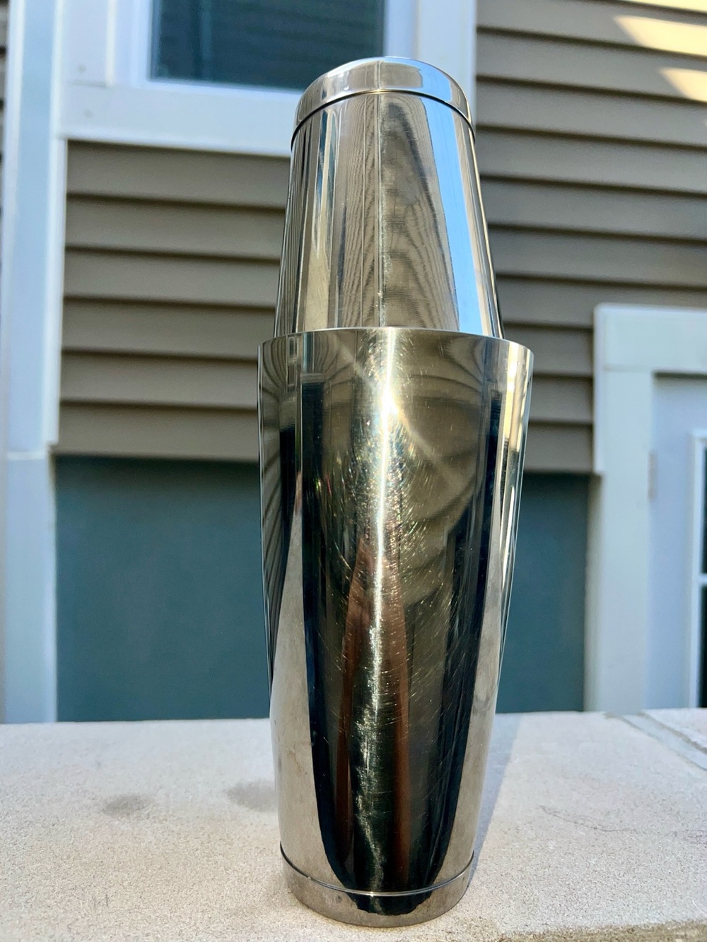 Polished Stainless Steel Cocktail Shaker - Silver